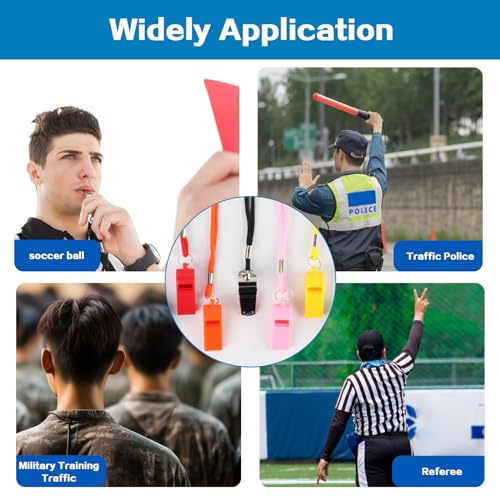 10 Stück Pfeife, Trillerpfeife, Schiedsrichterpfeife, Schiedsrichter pfeifen, Sport Pfeifen, Fußballpfeife, Sportpfeifen, Plastik Pfeifen mit Schlüsselband für Trainer Schiedsrichter Hundetraining