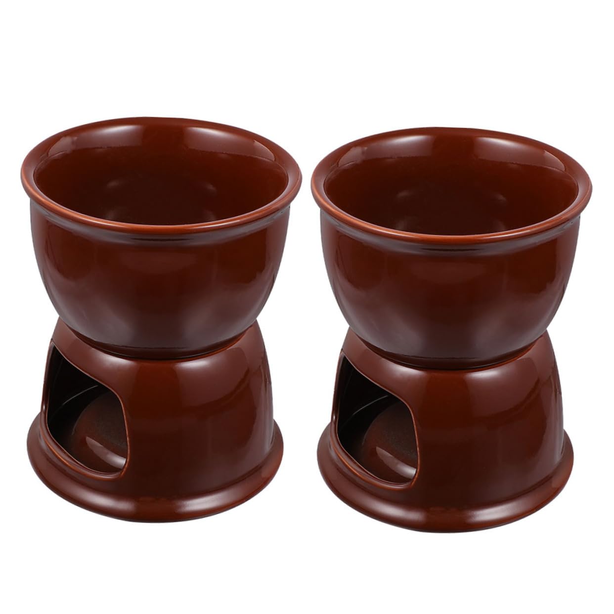 2piezas Horno de Calentamiento de Cerámica Olla para Fondue de Queso Taza de Cerámica para Derretir Chocolate Uso Fiestas y Eventos