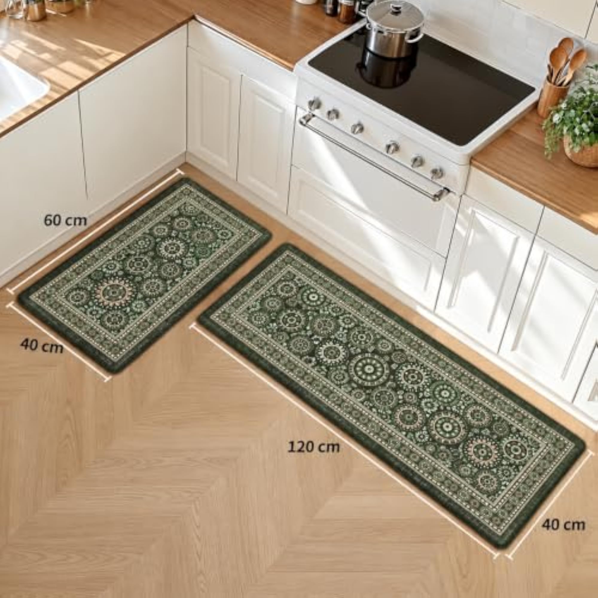 Waterproof Memory Foam Kitchen Mats, 2 Pcs Set