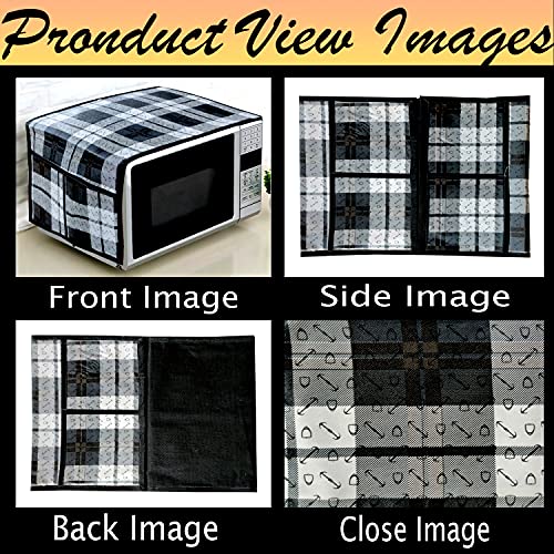 Image of KANUSHI Industries Microwave /Oven Top Cover with 4 Utility Pockets (VAR1-MICRO-NW-NEW-01-TOP)