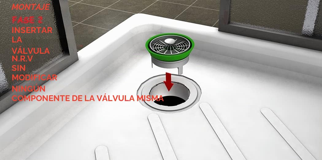 Bonomini 5229AR79B4 – Válvula de retención mecánica de silicona – antirreflujo, antiolores – para mangueras de ducha de 75 a 80 mm – gris/verde