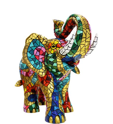 Figura Elefante Multicolor en Mosaico de la Colección Carnival Estilo Trencadis de Antonio Gaudí