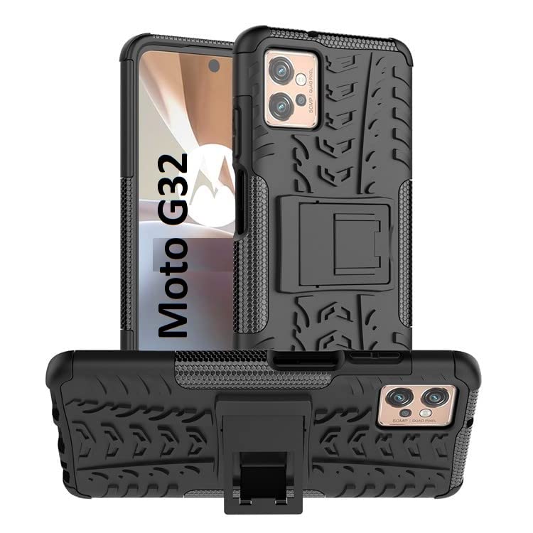 STARZ Polycarbonate For Motorola Moto G32 Back Cover Case Heavy Duty Shockproof Military Grade Armor Dual Protection Layer Hybrid Kick Stand Black (B0C4GV8D3W) Amazon Price History, Amazon Price Tracker