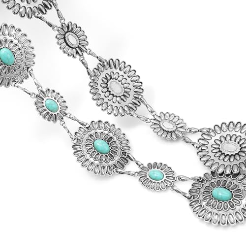 Image of Women's Concho Chain Belt Western Cowgirl Metal Waist Chain Belt for Dress