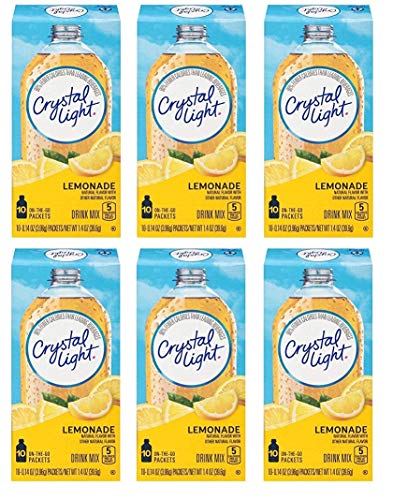 Crystal Light Sugar-Free Lemonade Drink Mix (60 On-the-Go Packets)10 Count (Pack of 6)