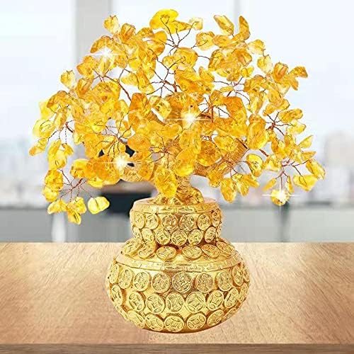 Bwinka Feng Shui Citrine Multicolor Crytal Money Tree Bonsai with Chinese Decoration for Luck and Wealth - Image 9
