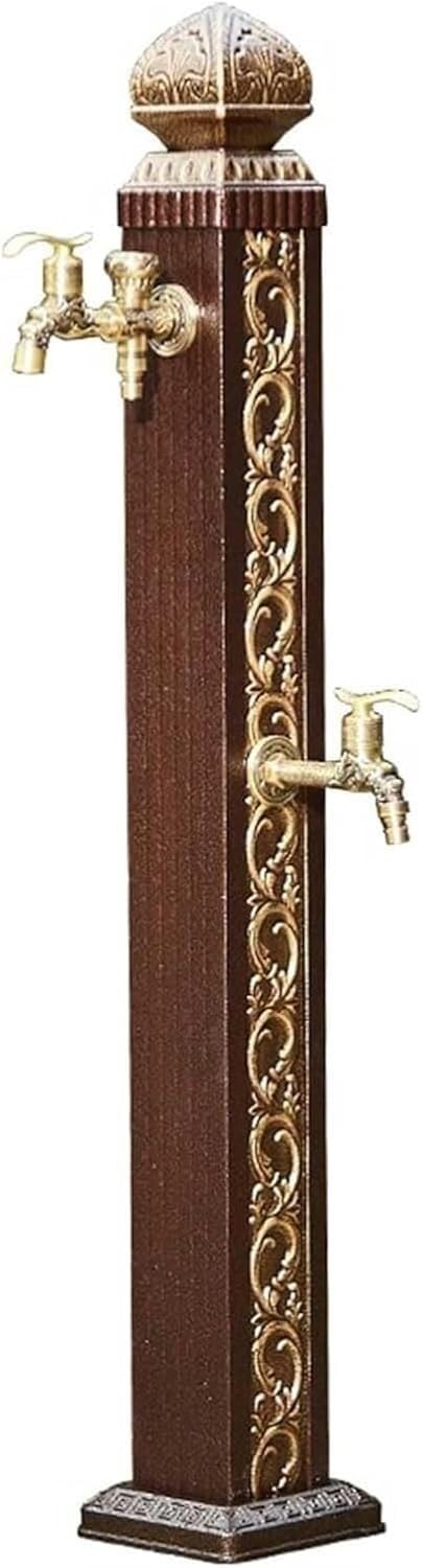 LXXW Outdoor Faucet Water Column Outdoor Vintage Water Column Dispenser - Freestanding Square Garden Hydrant Antifreeze Faucet for Farm & Backyard
