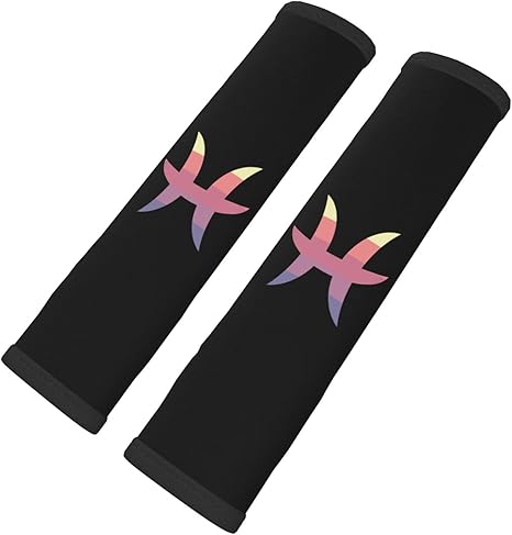 Zodiac Sign Pisces Symbol Car Seat Belt Cover Pad for Adults Kids Car Interior Decor Seat Belt Cover Pad 2 PCS Strap Shoulder Pad Seatbelt Covers Protective Sleeves