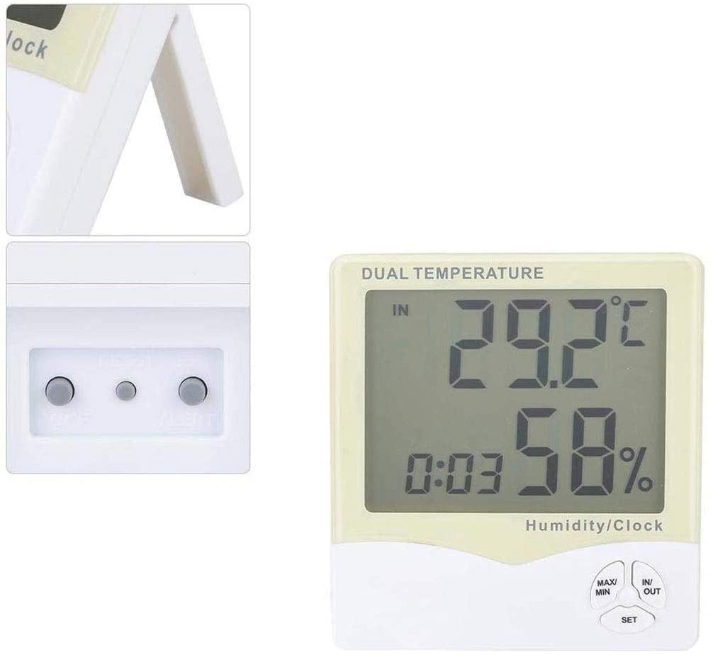 Termómetro de higrómetro Digital, Monitor de Temperatura Interior y al Aire Libre Monitor de Oficina Temp Temp MEGURO DE Gauge for HOGAR, Oficina, INVERNIERNO, JARDÍN Interior