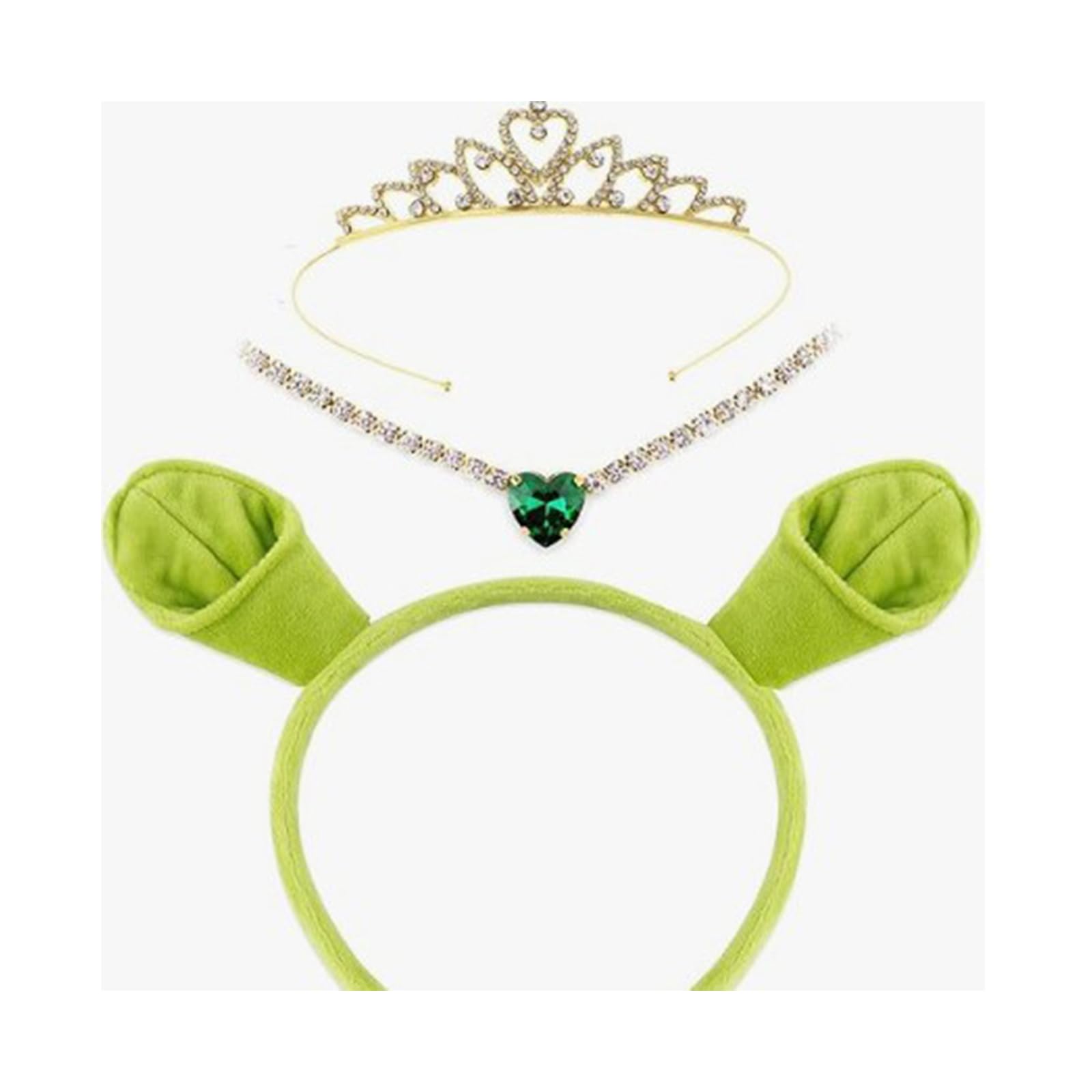 Vokowin Princess Fiona Crown Set Headband, Necklace and Crown Decoration Halloween Cosplay Accessories Christmas Gifts (K493-1)