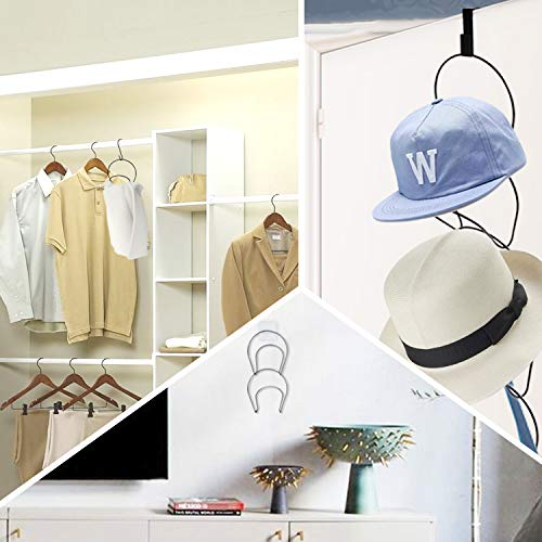 HiGift Cap Rack Hat Organizer - 8 Ring Hanging Baseball Cap Organizer Holder Hat Hanger, Hats Scarfs Rack, Multifunctional Door/Wall/Closet Mounted Racks