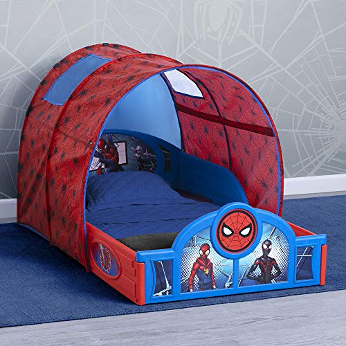 Image of Marvel Spider Man Sleep and Play Toddler Bed with Tent by Delta Children