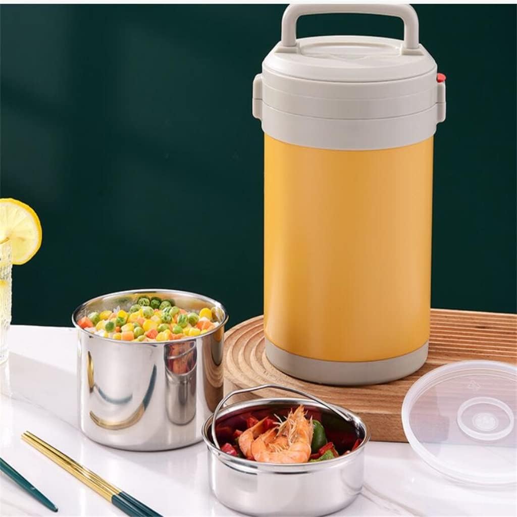 Insulated Lunch Box, Stainless Steel, Large Capacity, Portable, Vacuum Three-layer Household Insulation Bucket