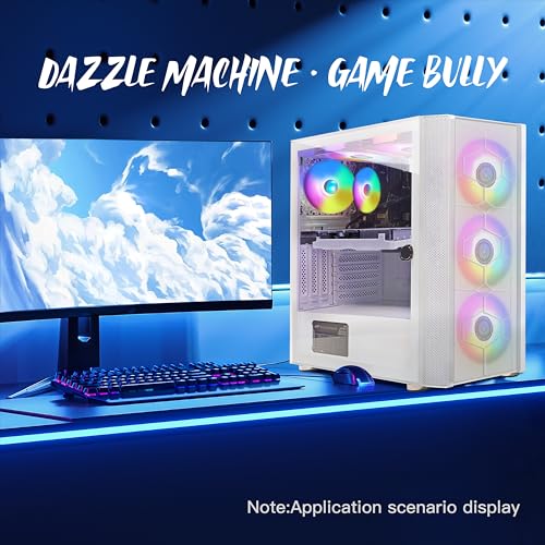 Image of STGAubron Gaming PC Desktop, Intel Core i7 up to 3.9G, GeForce RTX 3060 Ti 8G, 32G DDR3, 1TB SSD, WiFi, BT 5.0, RGB Fan x 6, Windows 11 Home
