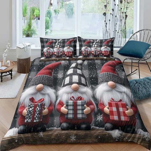 Parure de lit renard de noël 3D housse couette 220x240 zippée