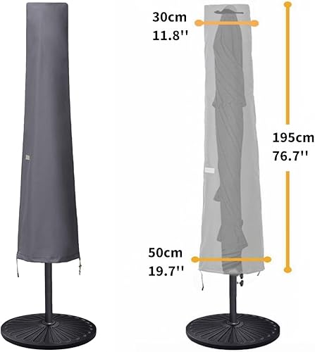 Miniatura 84 de Funda para sombrilla de patio de 6 a 9 pies, resistente a la decoloración, impermeable y duradera, con cremallera y barra, caqui desierto Mercado