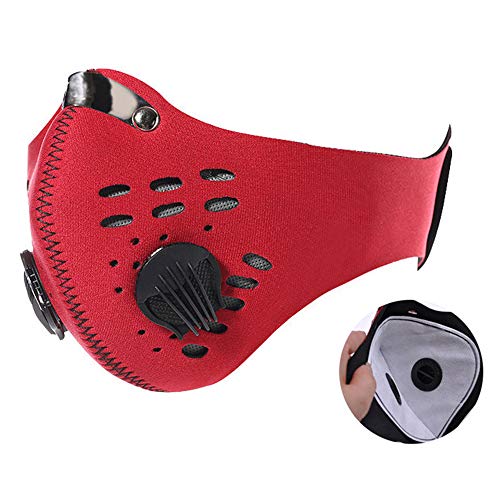 Preisvergleich Produktbild Aktivkohle-Gesichtsmaske, Wiederverwendbare Staubmaske, modische Staubmaske und 2 Ventile für das Mähen von Holz mit Pollenallergie,Blue