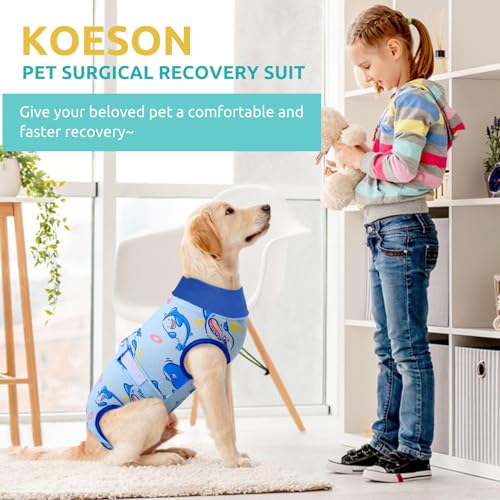 Image of KOESON Lightweight & Soft Surgery Recovery Suit for Large Dogs Female Male