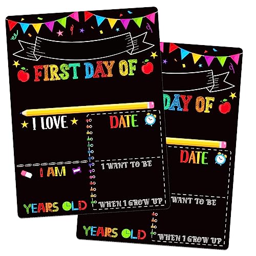 PETCEE First & Last Day of School Sign - Double Sided Back to School Board Sign...