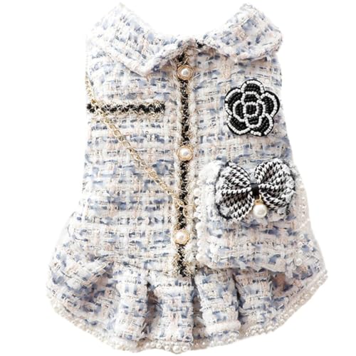 ICOUCHI 犬服 ワンピース 秋冬 ペット服 かわいい ドレス 裏起毛 お姫様 ドッグウェア コート 蝶結び 袖なし 厚い 防寒 暖かい 犬猫洋服 人気 ファッション 小型犬 中型犬 脱毛保護 お出かけ 散歩 ペット用品