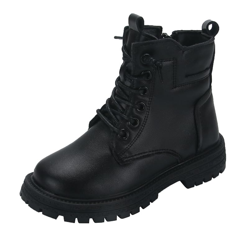 Hhhchpm Boys and Girls Hiking Boots Summer Camp Waterproof Anti-collision Non-slip Desert Boots Military Fan Shoes Children's Hiking Shoes (Black velvet,1.5)