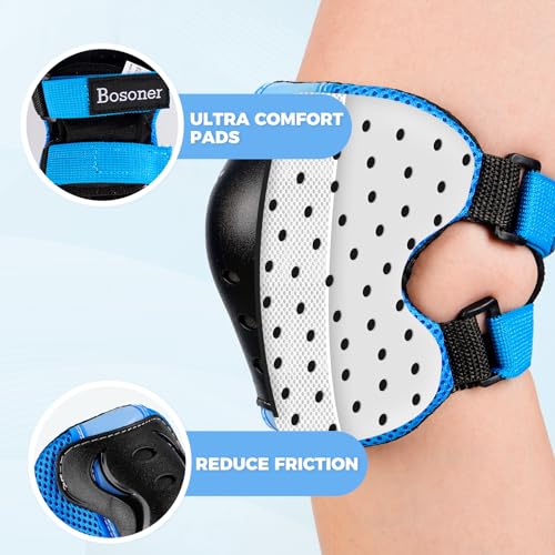 Image of BOSONER Kids /Youth Knee Pad Elbow Pads Guards Protective Gear Set for Roller Skates Cycling BMX Bike Skateboard Inline Skatings Scooter Riding Sports