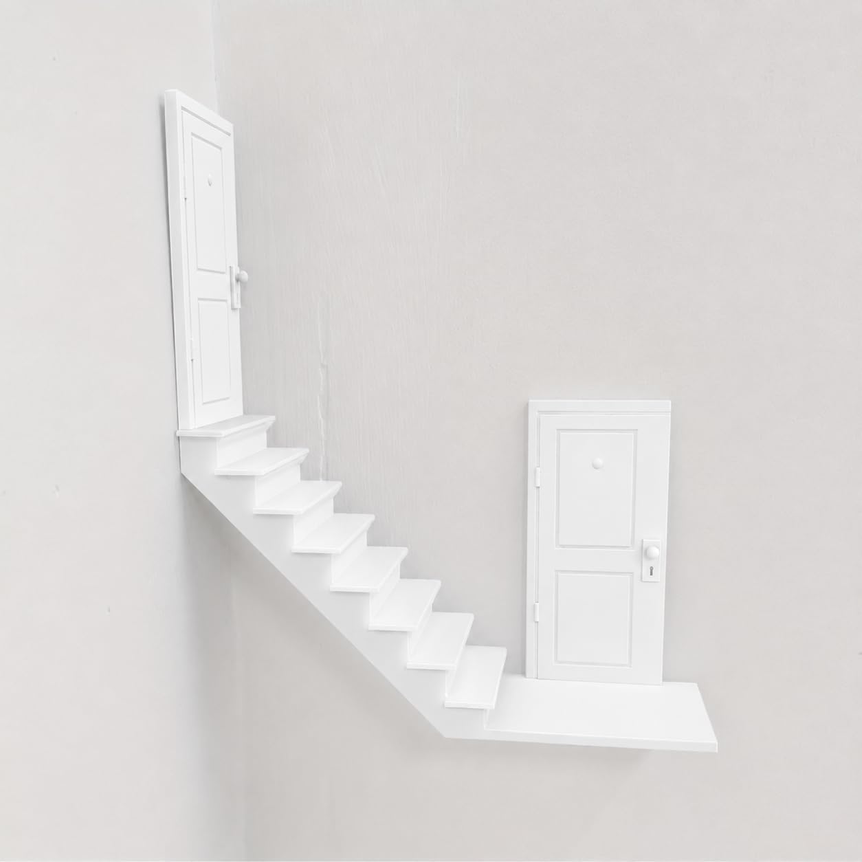 Miniature Staircase Model with Dual Doors – Decorative Architectural Display Piece for Home, Office, or Creative Projects (White)-image-37