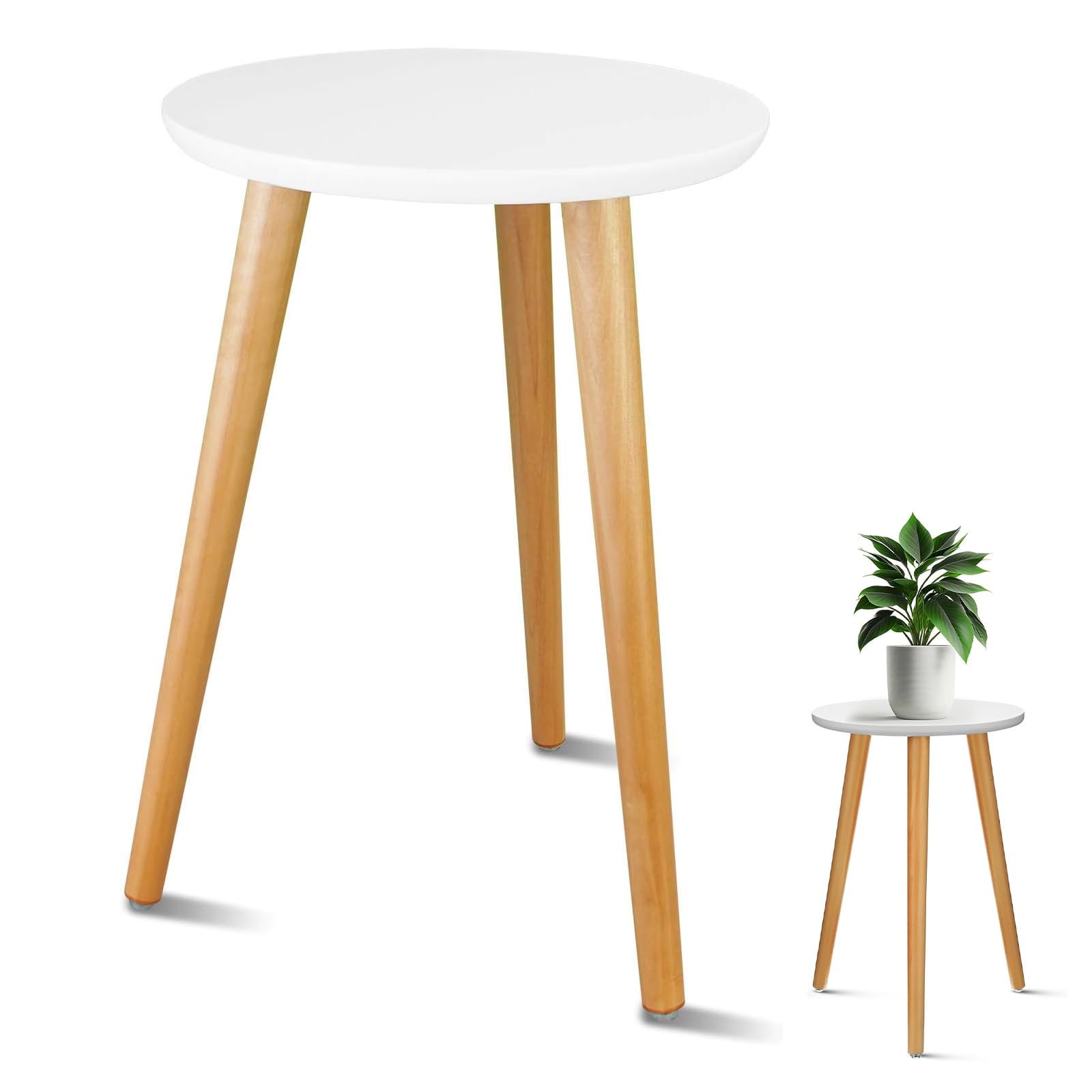Drewniany Stojak na Rośliny do Wnętrz, Nowoczesny Design w Stylu Mid-Century, Okrągły Kwietnik Dekoracyjny do Doniczek Idealny do Salonu, Balkonu i Biura