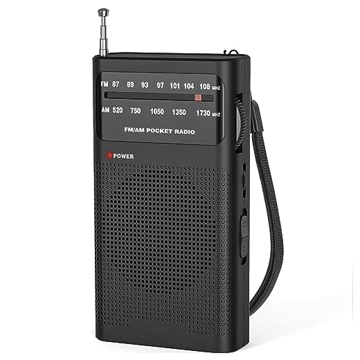 Tendak Radio Portable, AM(MW)/FM Radio a Pile, Transistor Radio de Poche avec Excellente Réception, Excellente Qualité Sonore, Mini Radio Portable(AA) - Noir