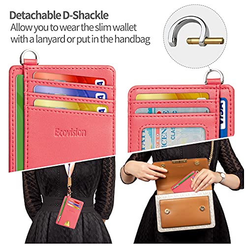 Image of Slim Minimalist Front Pocket Wallet, RFID Blocking Credit Card Holder Wallet with Detachable D-Shackle for Men Women