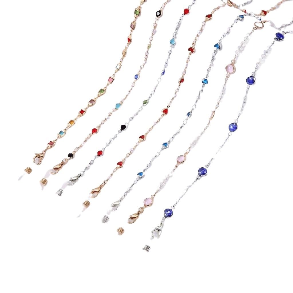 Versátil Cuello Colgante Gafas Cadena Colgante Cuerda Perla Cristal galvanoplastia(Q1094)