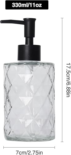 Miniatura 2 de Dispensador de jabón de vidrio naranja con bomba dorada, paquete de 2 dispensadores de jabón para encimera de baño de 12 onzas, dispensador de jabón