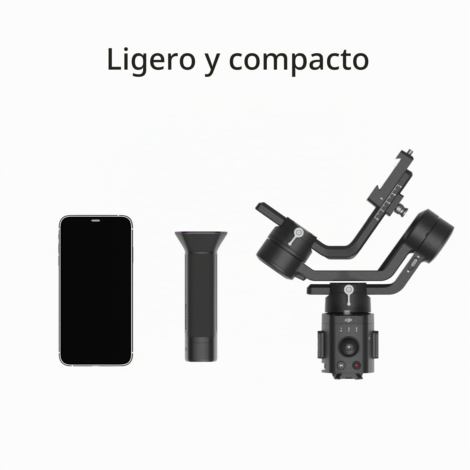 DJI Ronin-SC, estabilizador en tres ejes para cámaras, carga útil hasta 2 kg, diseño ligero, estabilidad dinámica, funciones automatizadas, apto para Canon/Sony/Panasonic/Nikon/Fujifilm