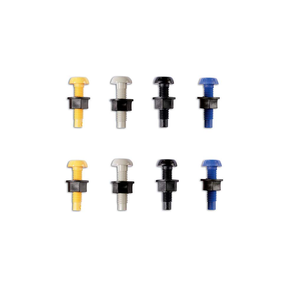 Buy BEKFIX Yellow Black White Blue Plastic Number Plate Screws Nuts