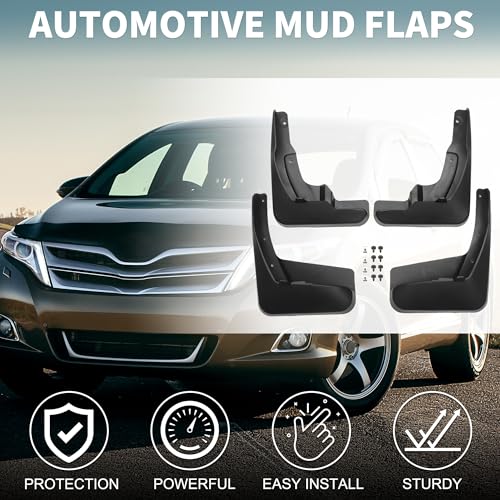 Image of Mud Flap Splash Guard for Toyota Venza 2009-2016 Durable | Front & Rear Side Mudflaps with Mount Accessor 1 Set