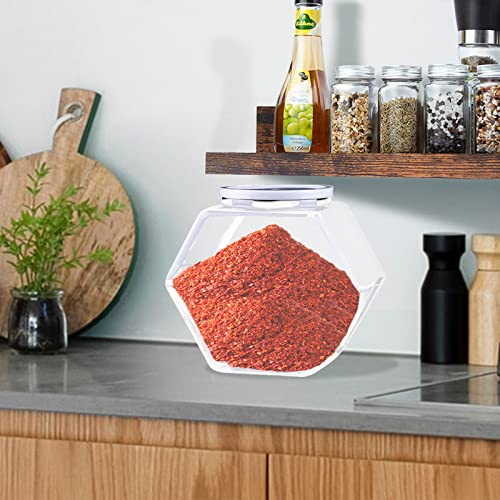 Merkaunis 12Pcs Hexagon Plastic Jars Clear Candy Jar Plastic Cookie Jars With Airtight Lids Plastic Jar With Lid Wide Mouth Reusable Containers Bulk Coffee Candy Display For Gifts And Storage (30 Oz) #TOP6