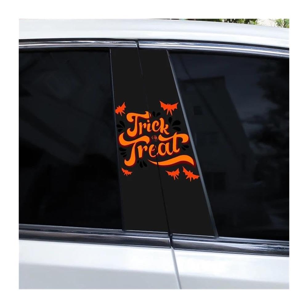 Body Parts 2pcs Halloween in English Car Center Column Sticker DIY Car B-Pillar Decorative Decals(H)