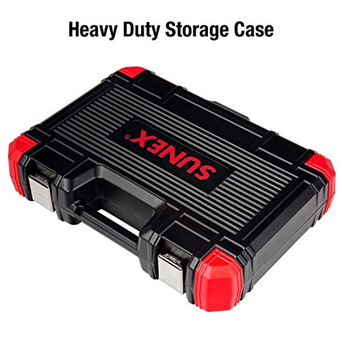 Sunex 2637L, ½" Drive, 6" Long Master Impact Hex Driver Set, 20Piece, Sae/Metric, 1/4" - 3/4", 6Mm - 19Mm, Cr-Mo Steel, Heavy Duty Storage Case, Meets Ansi Standards #TOP4