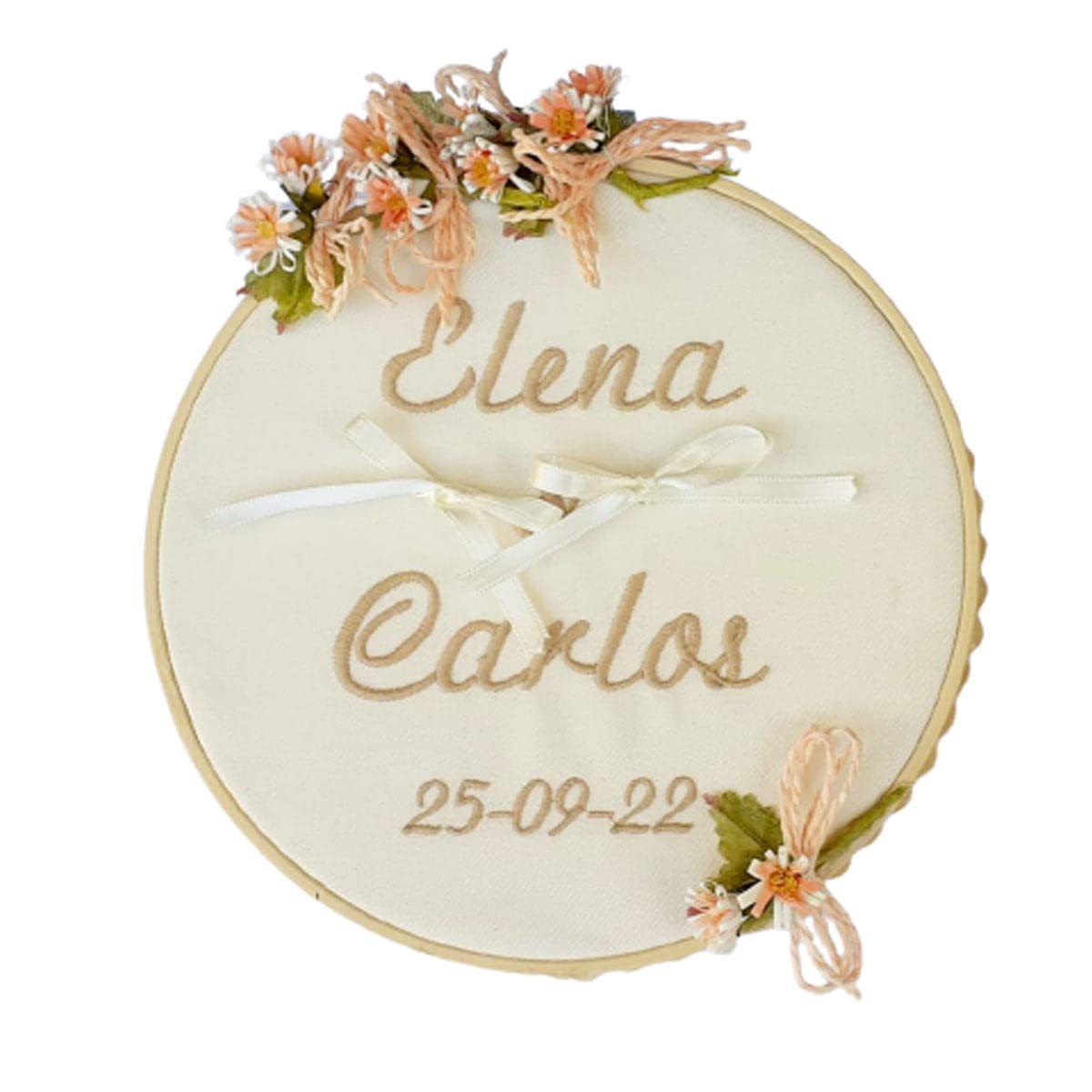 Curia Grabador Porta alianza bastidor con BORDADO personalizado