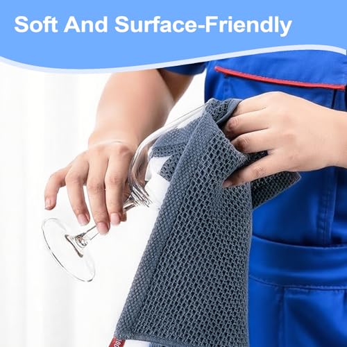 6 Pcs Kitchen Cleaning Cloths, Highly Absorbent Soft Dish Cloths, Quick Drying Dish Towels Kitchen Accessories for Washing Up, Kitchens Essentials for New Home, 30 x 30 cm, Dark Grey - Image 6