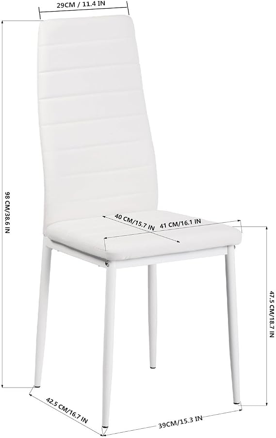 Dining Table with 4 Chairs Dining Room Group Set of 4 Dining Room Chairs and Rectangular Wooden Table Dining Set for Living Room Kitchen Office (Oak White Table + 4 White Chairs)