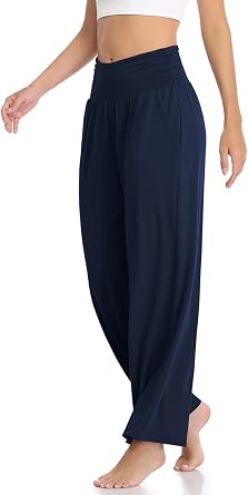 TARSE Womens Wide Leg Pants Casual Loose Yoga Sweatpants Comfy Lounge Pajama Flowy Pants Pockets
