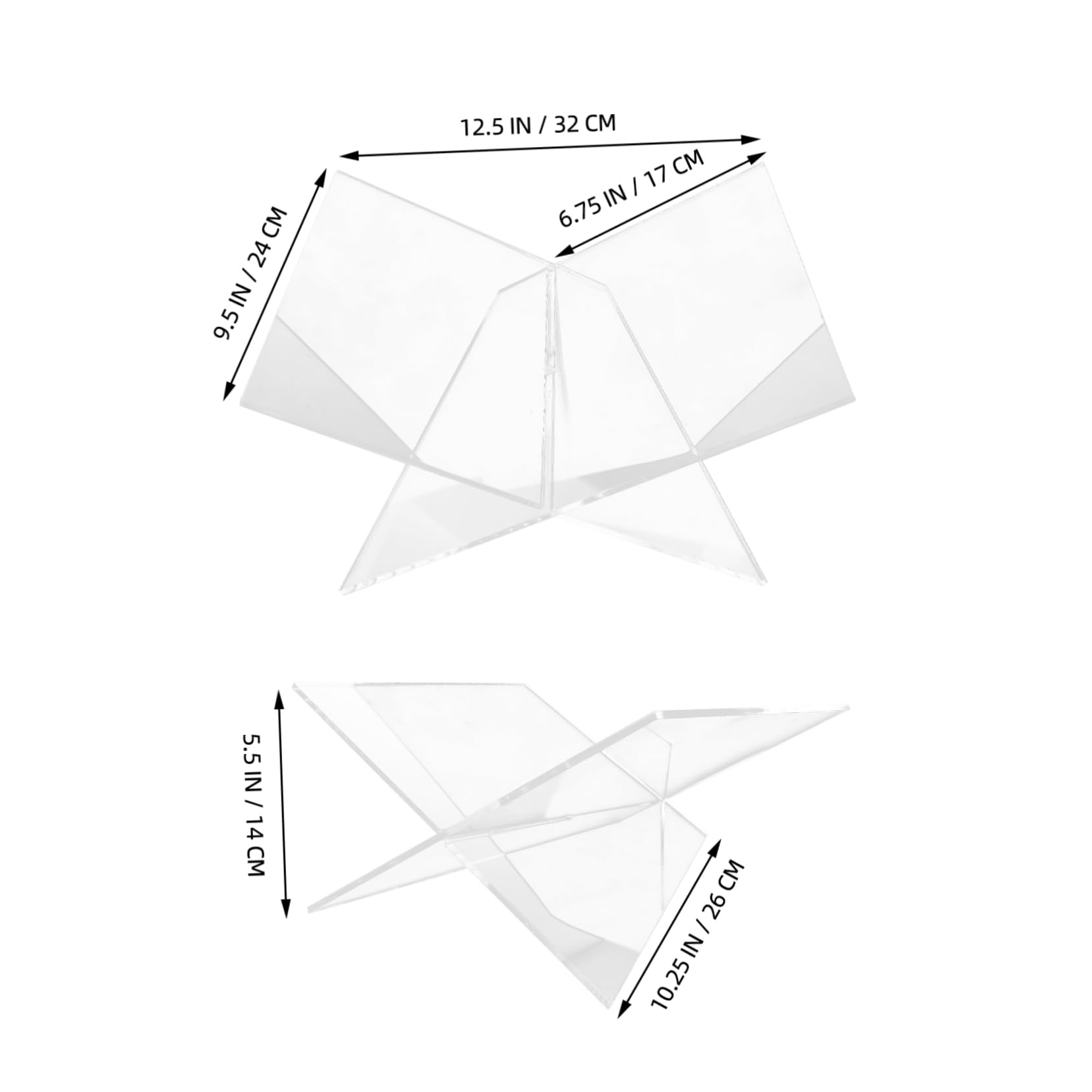 Ciieeo Cooking Book Holder Stand Kitchen Book Rack Acrylic Reading Stand for Bible/Textbook x Shape