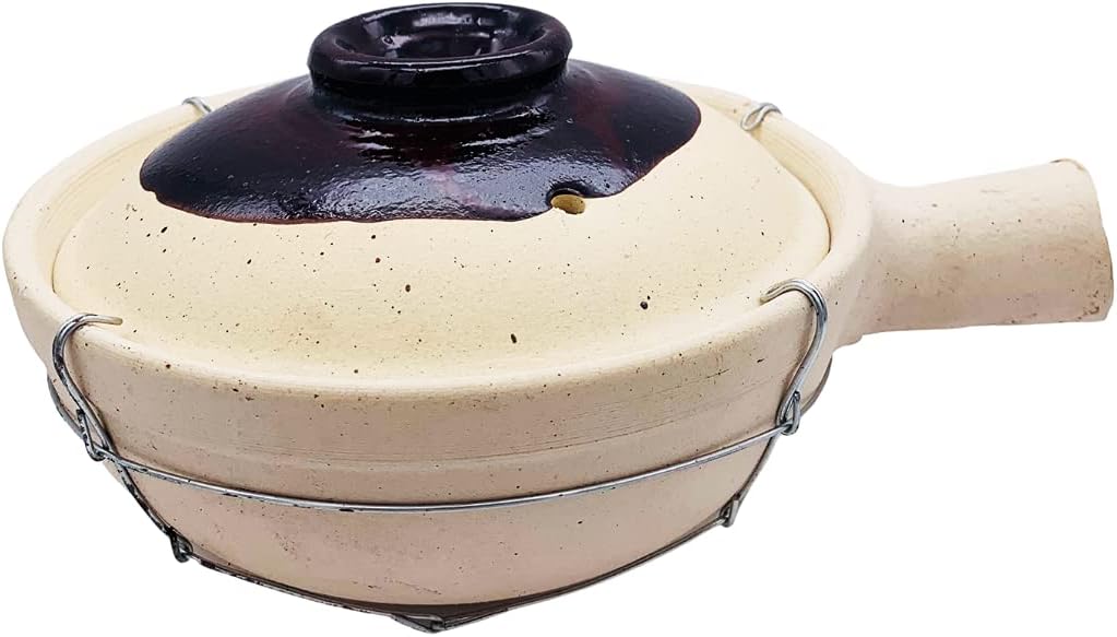 Chinese Single Handle Clay Pot (Wired) Earthen Pot for Clay Pot Rice and Stews 22cm