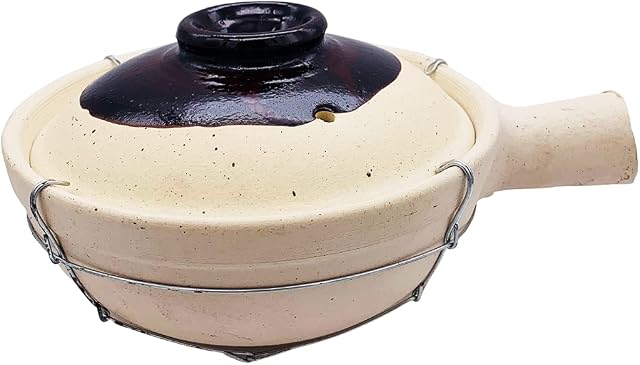 Chinese Single Handle Clay Pot (Wired) Earthen Pot for Clay Pot Rice and Stews 22cm