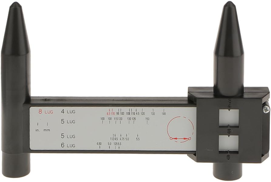 MagiDeal 4 5 6 8 Holes Lug Wheel Bolt Pattern Gauge Tool Quick Measuring Measurement