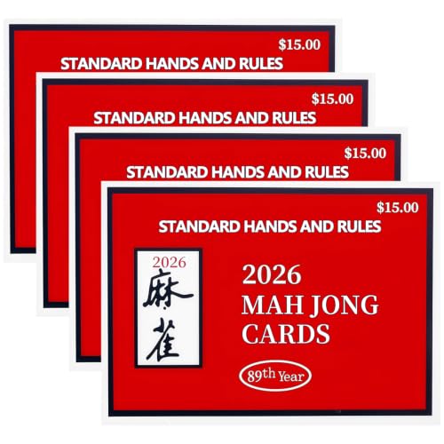 INROAN Mahjong Cards 2026 Official Revision (4Pack Red)