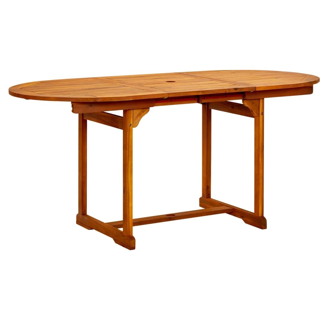 Mesa de Comedor Jardín Patio Terraza Balcón Salón Sala de Estar Muebles Soporte Exterior Cocina (120-170) X80x75 cm Madera Maciza Acacia
