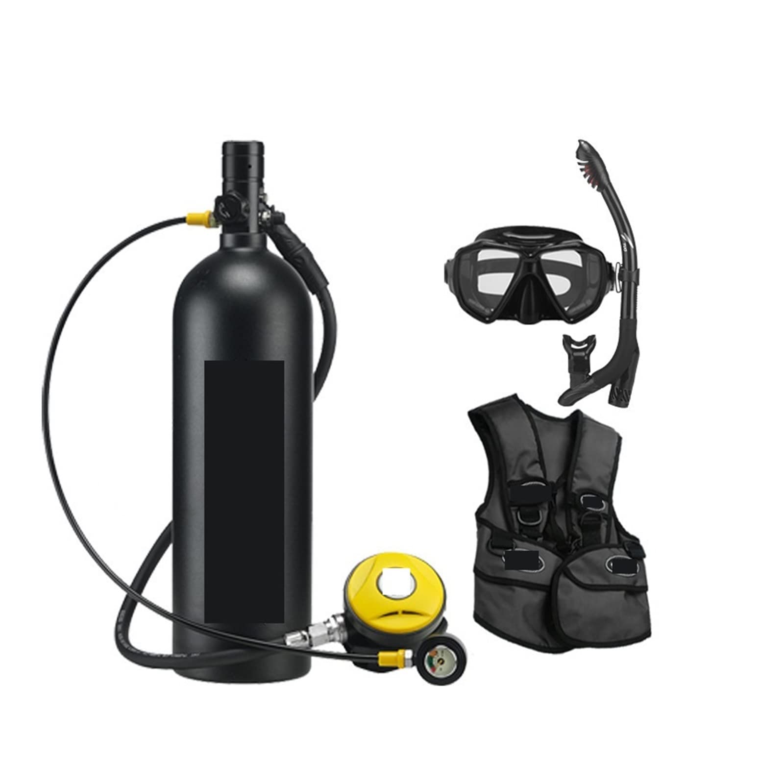 Portable Dive Cylinder, Outdoor Diving Respirator 2L Adult Swimming Oxygen Cylinder Leisure and Entertainment(Nero,C)