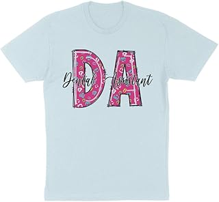 TeesAndTankYou Pink Dental Assistant Shirt Unisex Medium Light Blue